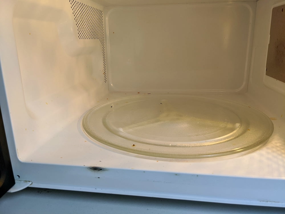 burn mark inside microwave