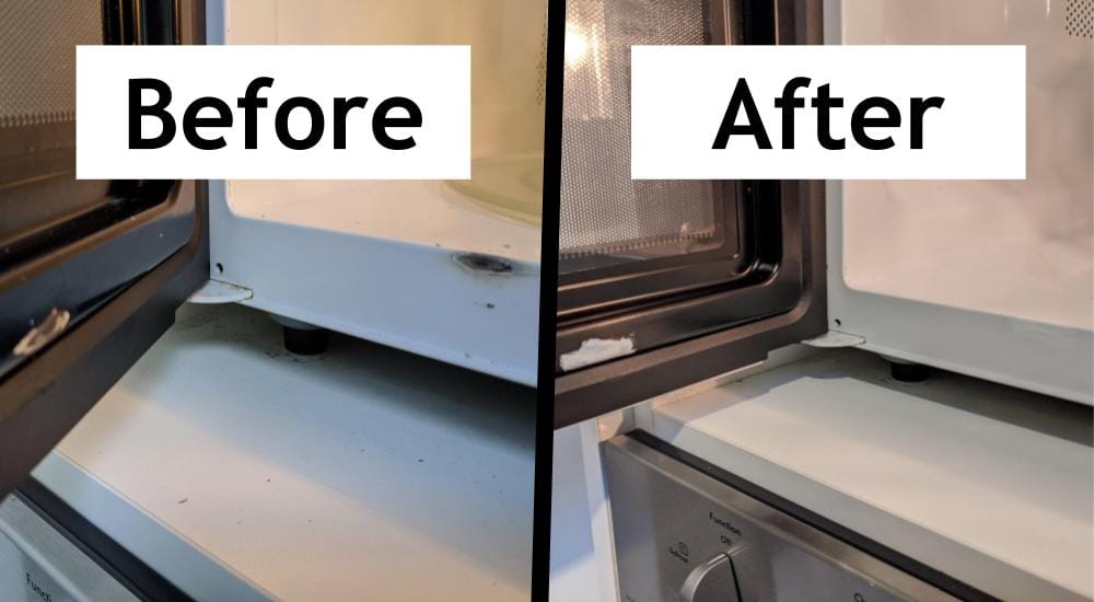 how to remove burn stains from microwave