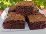 chocolate brownies made with sourdough starter